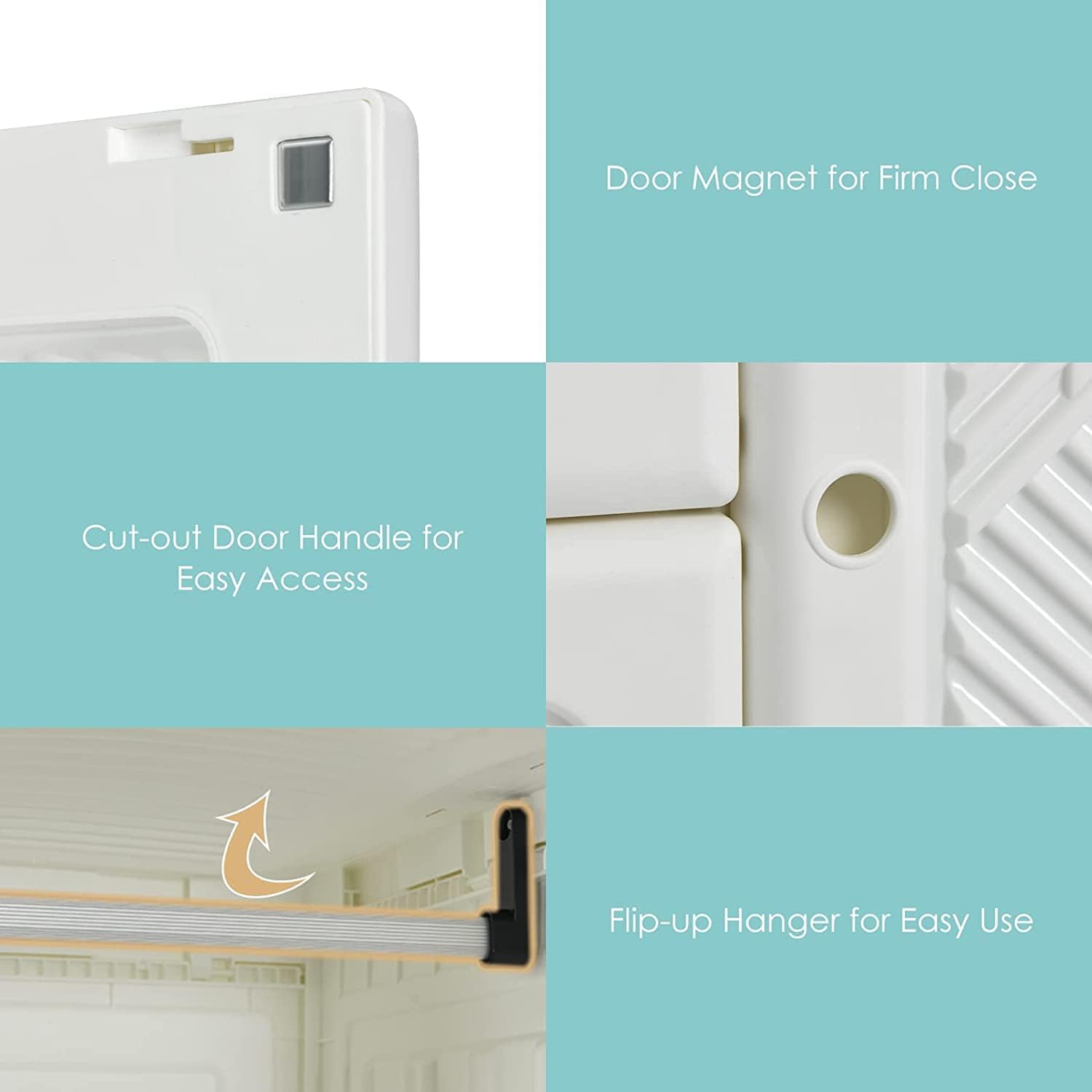 Portable Foldable Wardrobe Closet with Cubby Storage, Hanging Rods & Magnetic Doors – Easy Assemble Clothing Organizer
