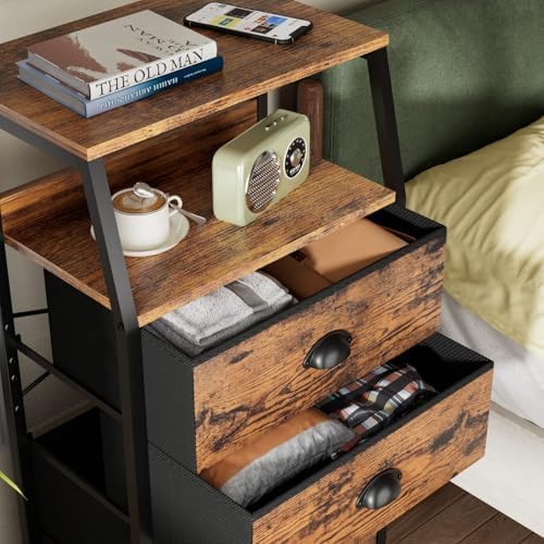 4-Drawer Nightstand Dresser – Bedside Table & Vertical Storage Organizer